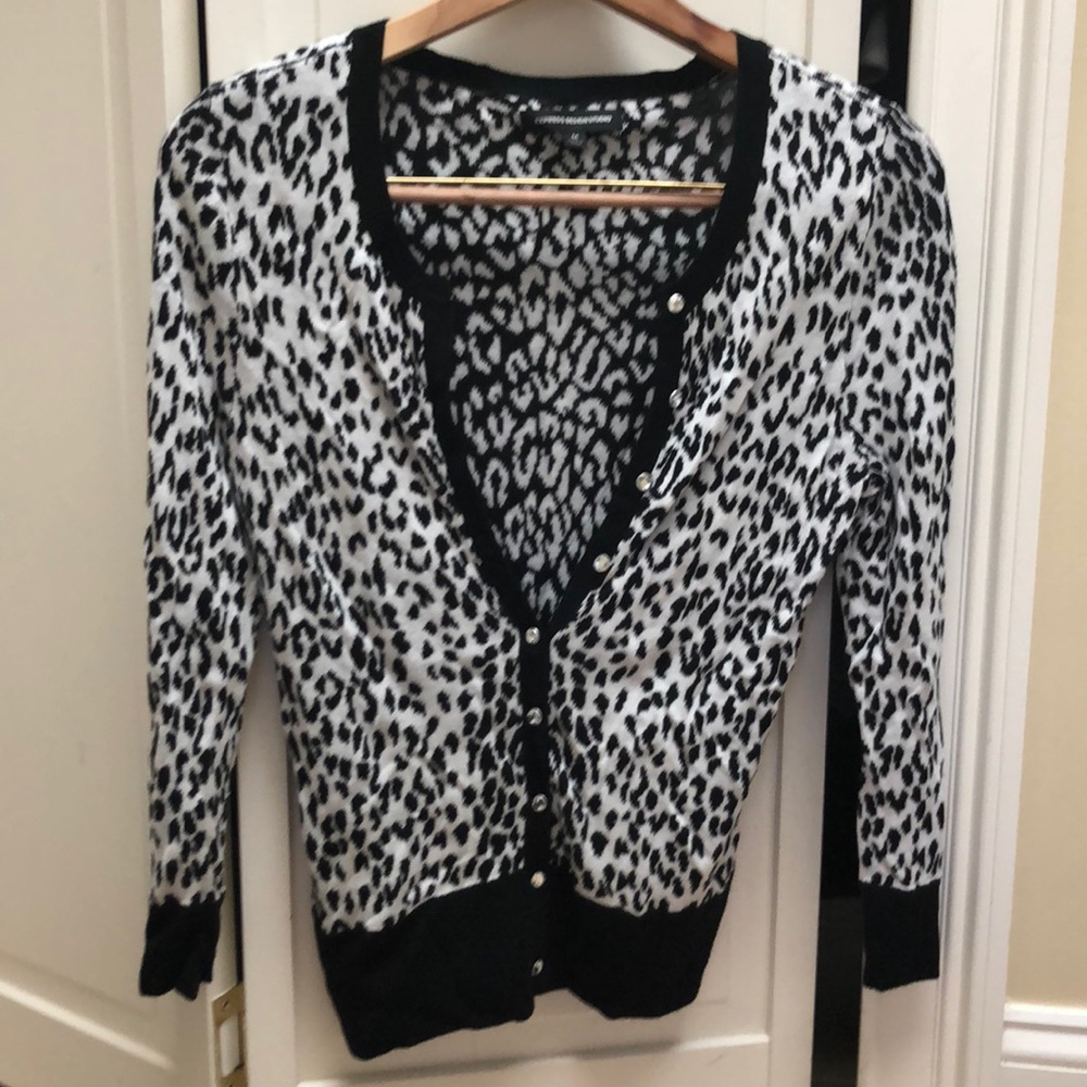 Leopard Print Sweater Button Up - image 1